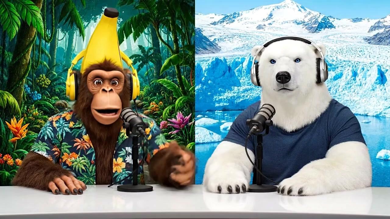 Input static image: animal podcast
